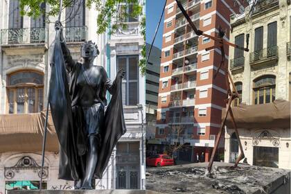 Antes y después: así quedó el monumento en homenaje a María Remedios del Valle después del ataque