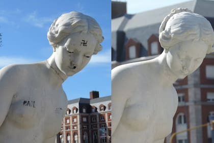 Antes y después de la restauración.