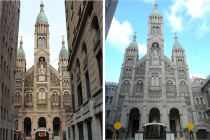 Antes y después de la Basílica del Santísimo Sacramento, considerada una de las iglesias más lujosas de la ciudad de Buenos Aires