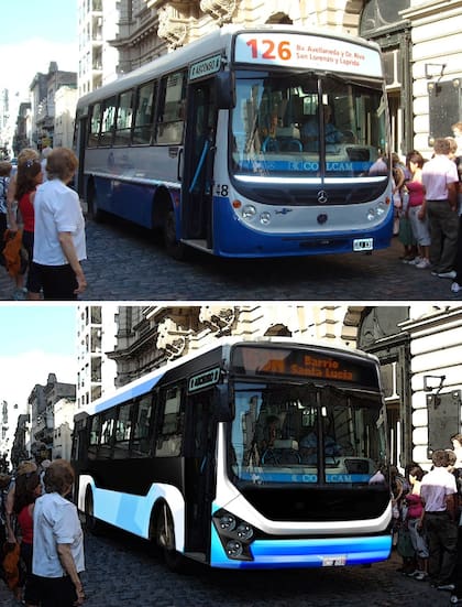 Antes y después del bus ecológico rosarino