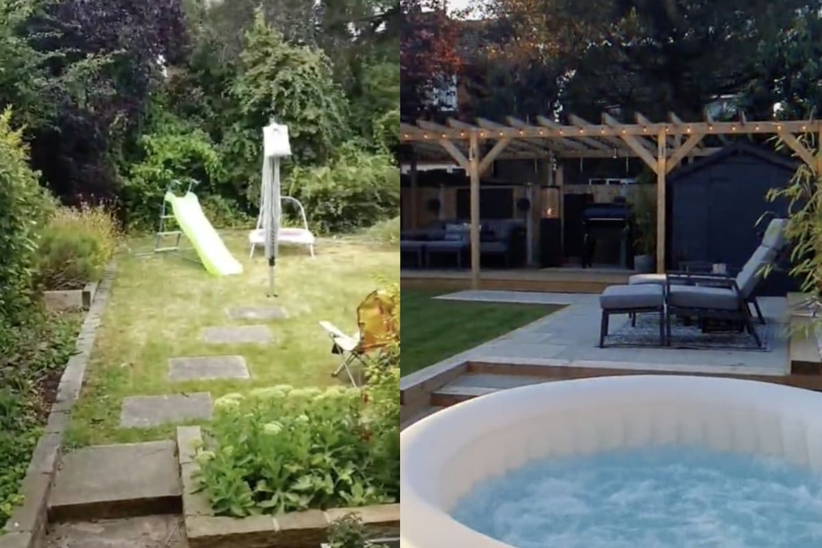 Antes y después del jardín remodelado que se volvió viral y generó una oleada de críticas para la propietaria