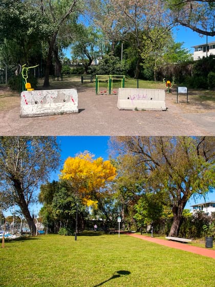 Antes y después del paseo de los 33 Orientales inaugurado en mayo del año pasado
