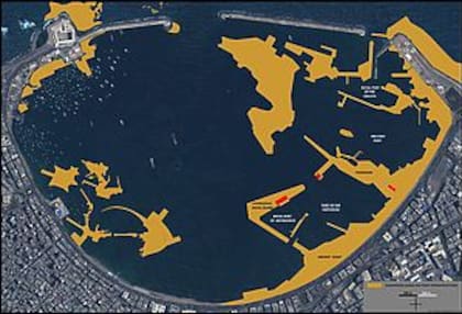 Antiguo Puerto Magno donde se hallaron los restos del bote de lujo egipcio