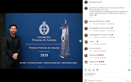Anto Roccuzzo le dedicó unas emotivas palabras a Leo Messi por el premio Princesa de Asturias de los Deportes 2026 (Foto: Instagram @antonelaroccuzzo)
