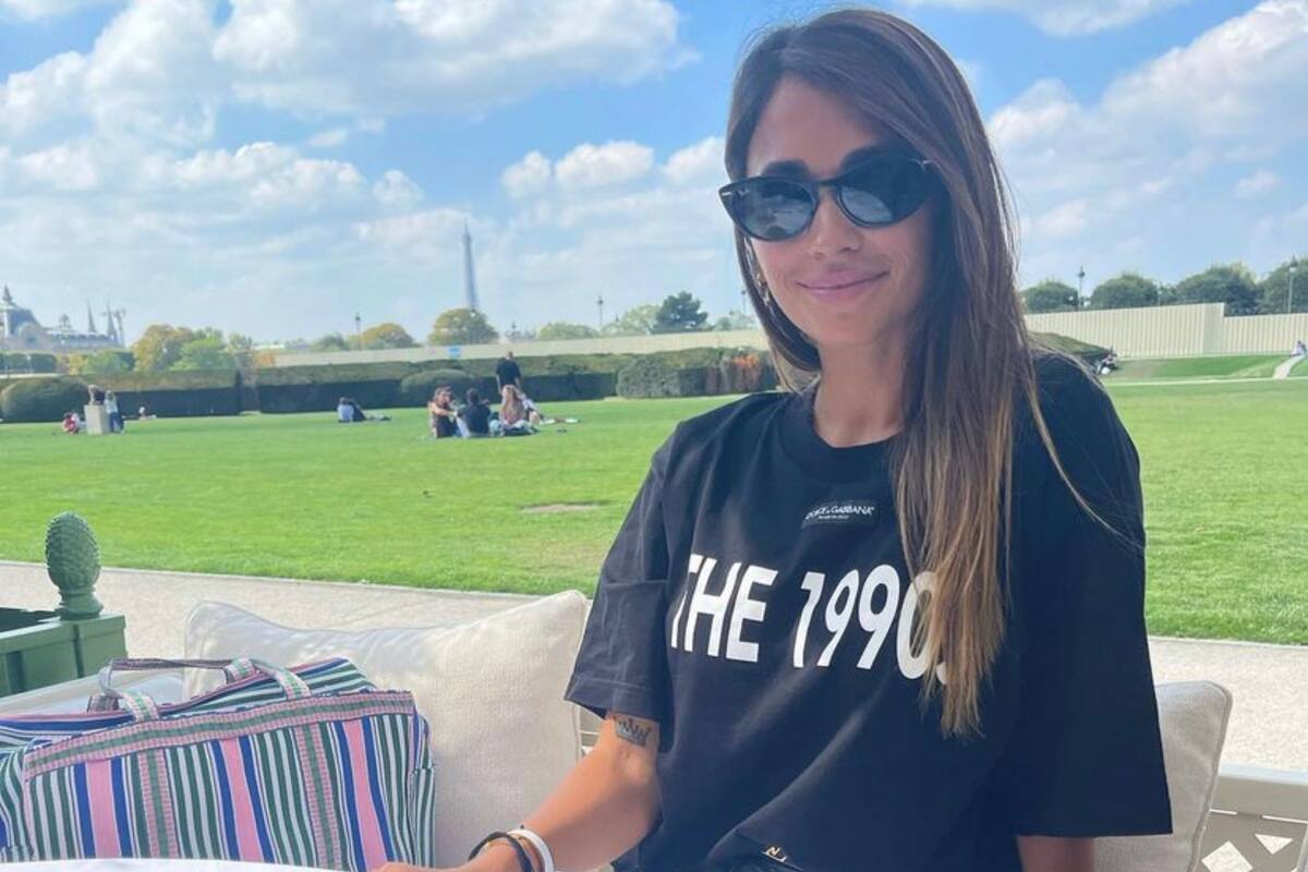 Anto Roccuzzo salió de paseo por París mientras Lionel Messi está en la Argentina