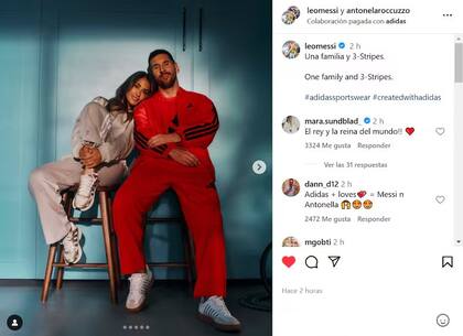 Anto Roccuzzo y Leo Messi posaron juntos para una marca de ropa deportiva (Foto: Instagram @leomessi)