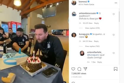 Antonela comentó la publicación de su marido por el festejo que le hicieron sus compañeros de la selección argentina