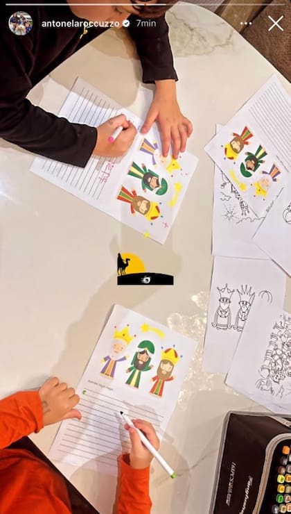 Antonela mostró cómo se preparan sus hijos para recibir a los Reyes Magos (Foto: Instagram @antonelaroccuzzo)