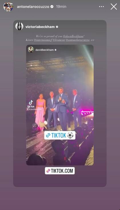 Antonela Roccuzzo compartió el posteo de Victoria Beckham (Foto: Instagram @antonelaroccuzzo)