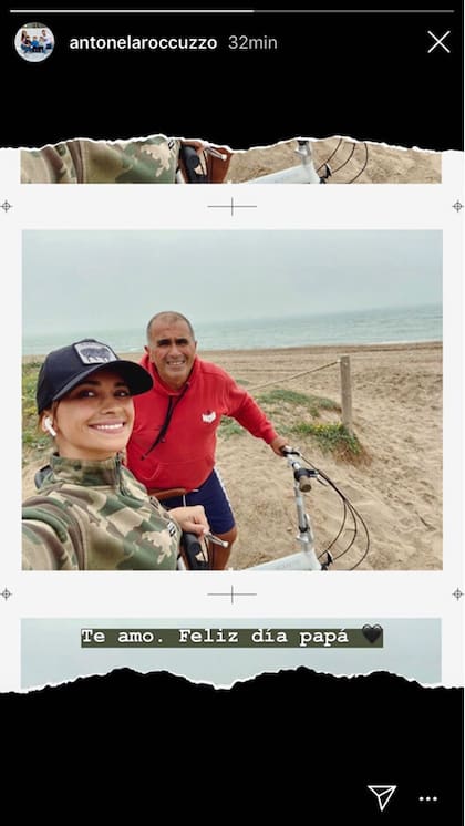 Antonela junto a su papá, José Roccuzzo.