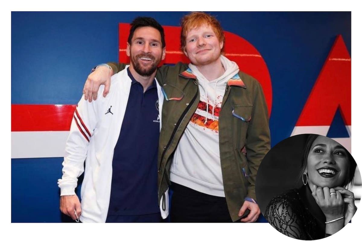 Antonela Roccuzzo es fanática de Ed Sheeran y reaccionó al encuentro de su esposo con el cantante