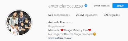 Antonela Roccuzzo es la mujer argentina con más seguidores en Instagram, donde acumula más de 20 millones.