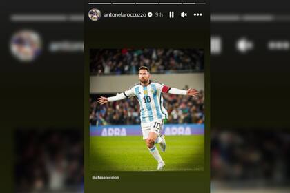 Antonela Roccuzzo festejó el triunfo del seleccionado nacional (Foto Instagram @antonelaroccuzzo)
