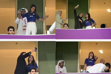 Antonela Roccuzzo se mostró en el palco del estadio Lusail para ver Argentina vs. Países Bajos