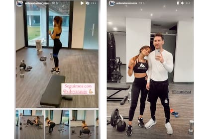 Antonela Roccuzzo se mostró entrenando junto a Lionel Messi y reveló con quién coordina sus rutinas fitness