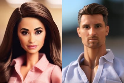 Antonela Roccuzzo y Lionel Messi en modo Barbie