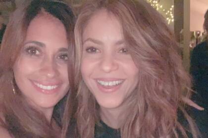 Antonela y Shakira, en la fiesta del campeón