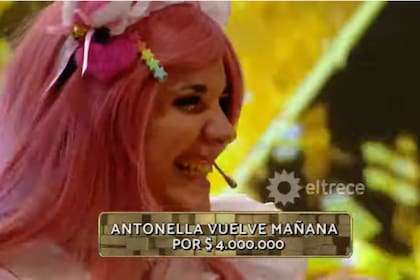 Antonella ganó los dos millones de pesos y aceptó volver para intentar duplicar el monto (Foto: Captura)