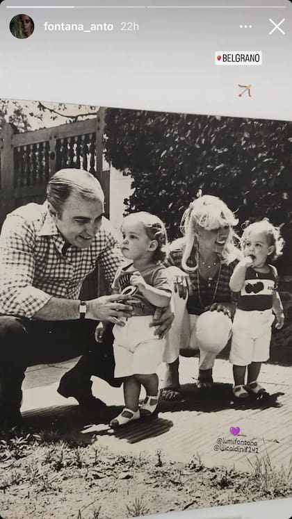Antonella, una de las hijas de Liliana Caldini y Cacho Fontana, compartió esta foto a través de Instagram