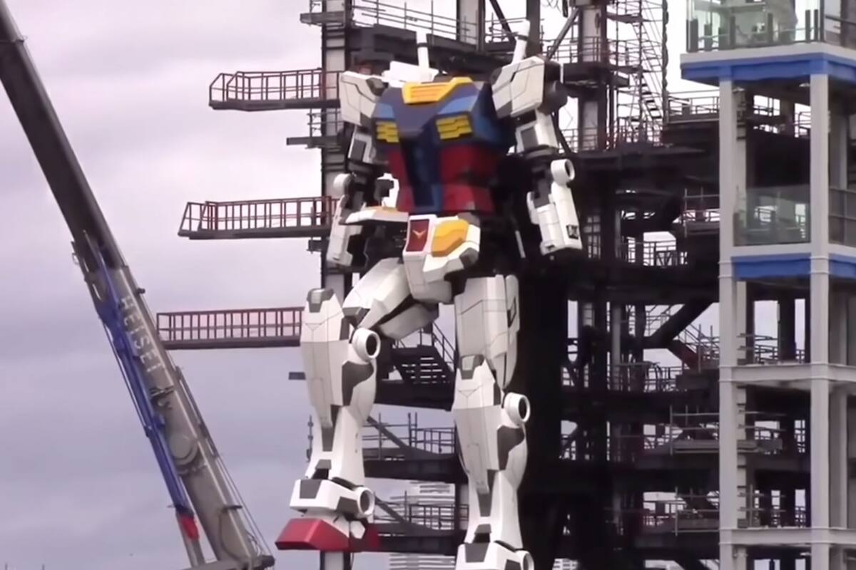 Anunciado a comienzos de este año, el enorme robot Gundam de 18 metros ya muestra algunos avances en el movimiento de sus piernas