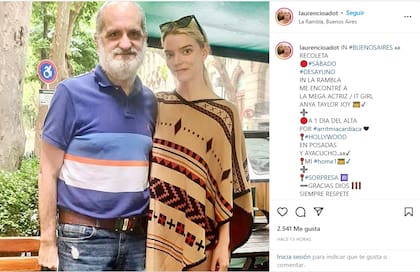 Anya Taylor-Joy en Buenos Aires con el diseñador Laurencio Adot