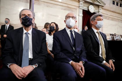 Los jueces de la Corte Suprema Juan Carlos Maqueda, Carlos Rosenkrantz y Horacio Rosatti