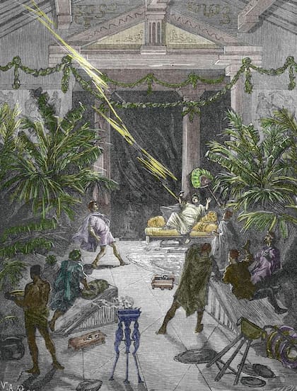 Apolonio de Tiana en un grabado de "Los misterios de la ciencia" de Louis Figuier, 1887.