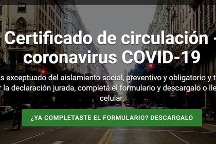 Aquellos que quieran circular deberán ingresar a la página web https://www.argentina.gob.ar/circular antes del 29 de mayo y gestionar ahí el nuevo permiso