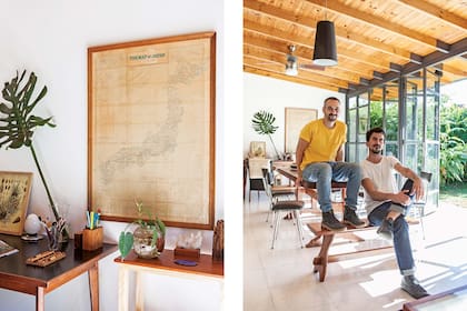 Aquí, los artífices de la reforma: el arquitecto Julián Puyal (izq.), de Estudio Prim, y el dueño de casa, Germán Van Peteghem, al frente de Becca Estudio, donde diseña y fabrica muebles.