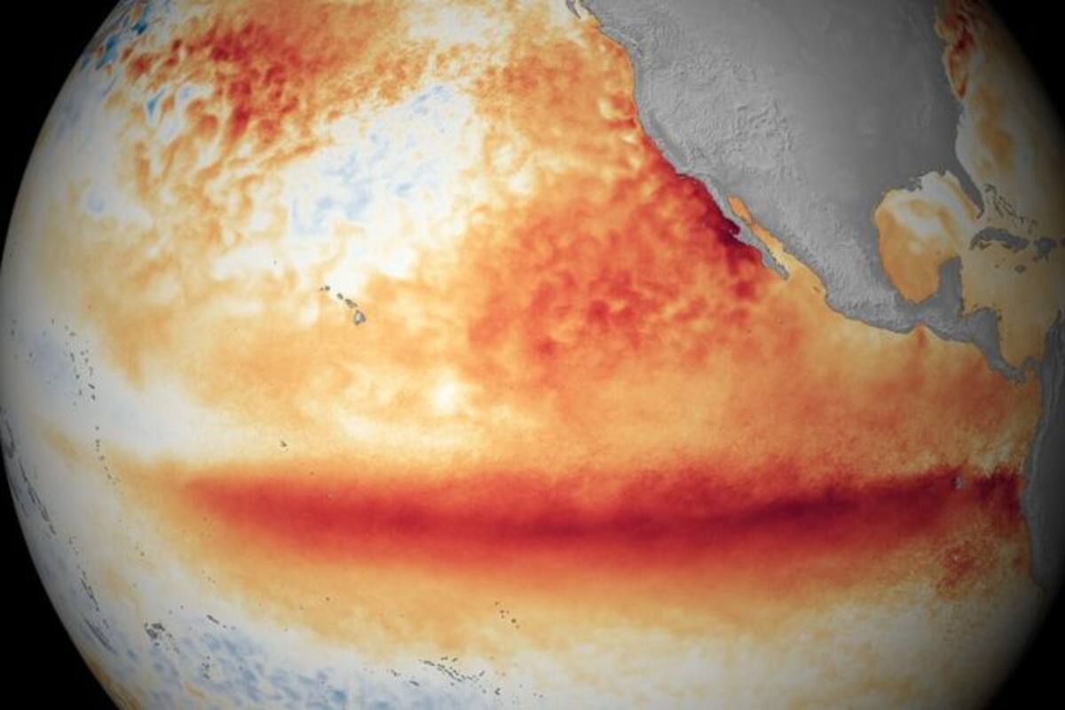 Aquí se ve cómo El Niño calentó la superficie del Pacífico en 2015