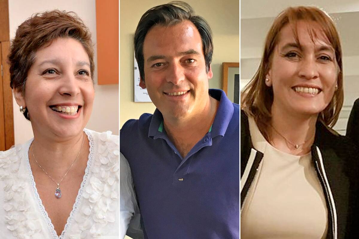Arabela Carreras, del JSRN; el kirchnerista Martín Soria y la candidata por Cambiemos, Lorena Matzen