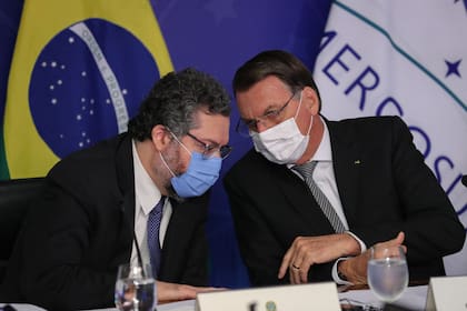 Araújo y Bolsonaro durante la última cumbre del Mercosur