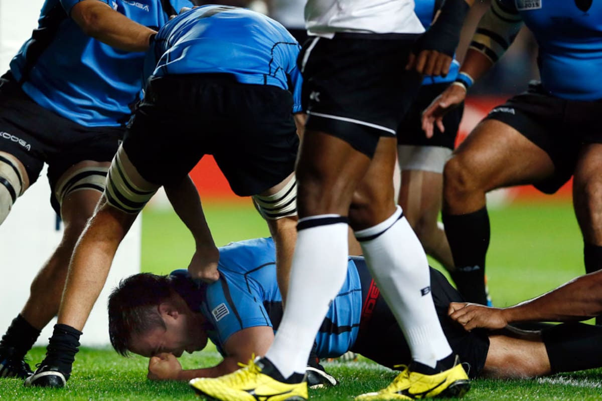 Arboleya, el autor del primer try charrúa