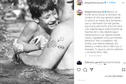 ARCHIVO-. Benjamín Vicuña le dedicó unas tiernas palabras a Benicio.