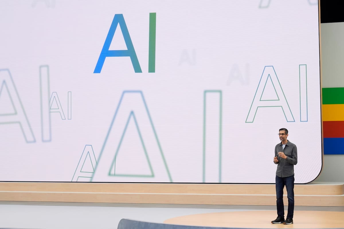 ARCHIVO – El director general de Alphabet, Sundar Pichai, habla en un evento de Google I/O en Mountain View, California, el 14 de mayo de 2024. (AP Foto/Jeff Chiu, Archivo)