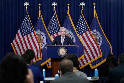 Archivo.- El presidente de la Reserva Federal, Jerome Powell, ofrece una conferencia de prensa el 1° de noviembre de 2023, en Washington (AP Foto/Susan Walsh, Archivo)