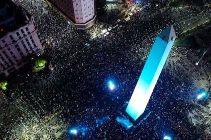 Argentina Campeon Copa America 2021. Festejos en Obelisco