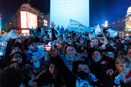 Argentina Campeon Copa America 2021. Festejos en Obelisco
