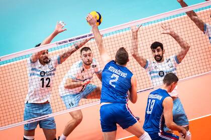 Argentina, en el partido de los octavos de final ante Serbia
