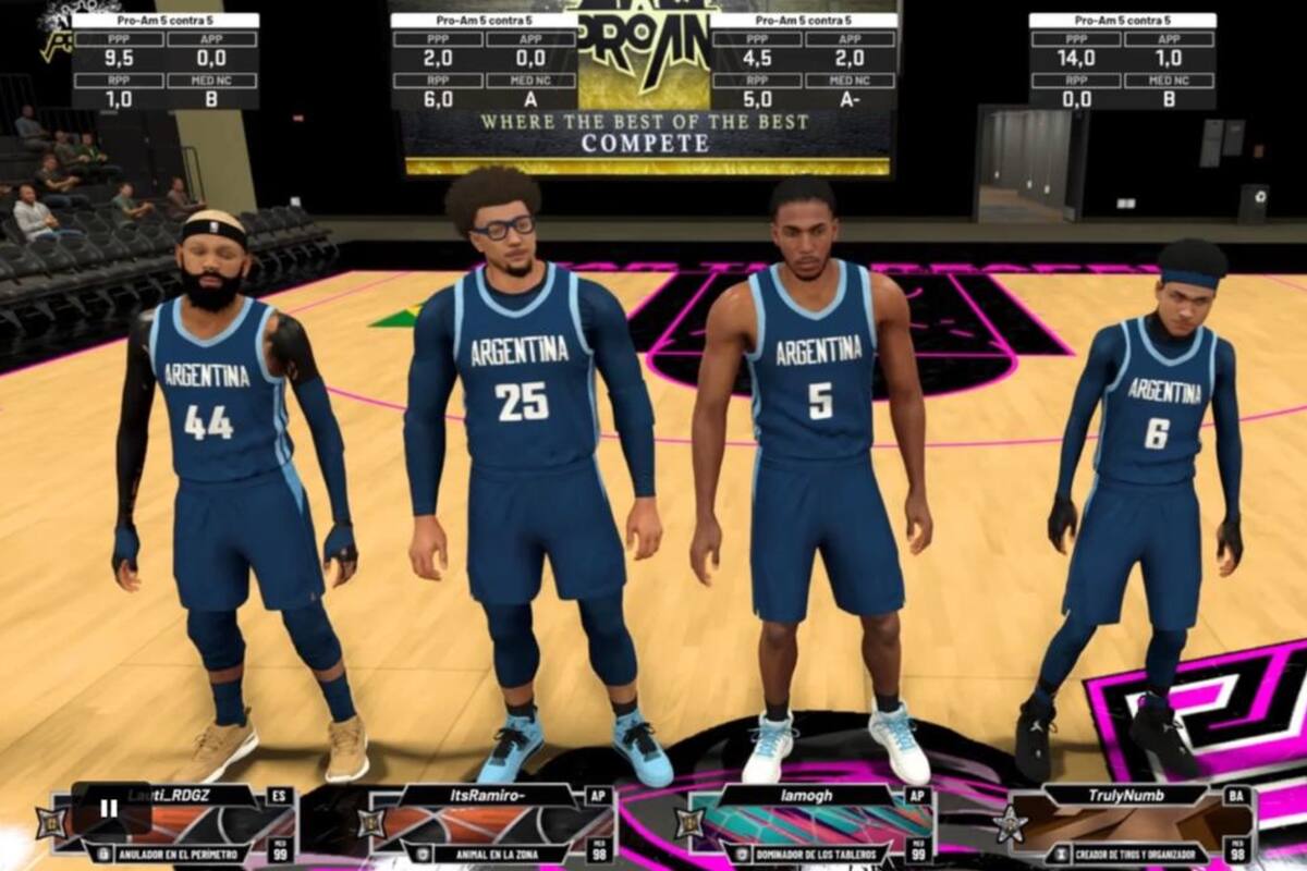 Argentina jugó un amistoso contra Estados Unidos en NBA 2K