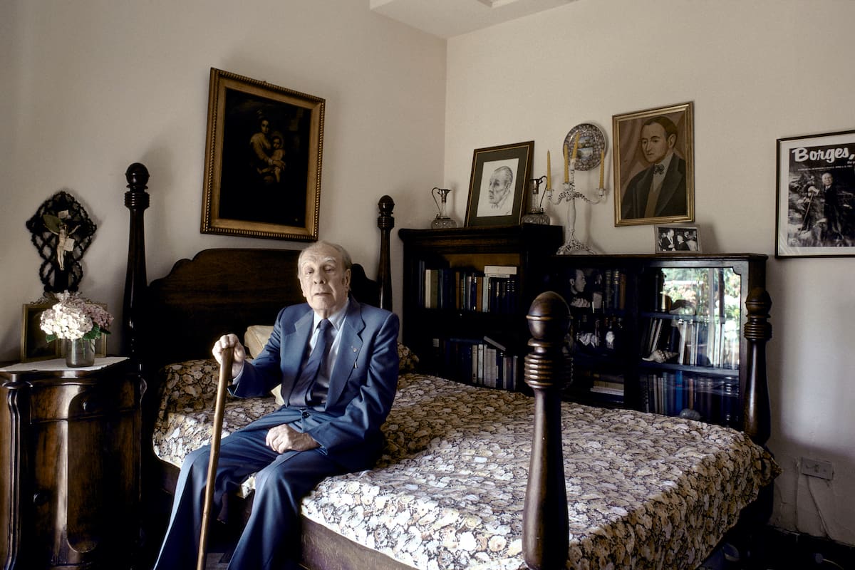 Argentine writer Jorge Luis Borges at home in Buenos Aires, Argentina, 1983. (Photo by Christopher Pillitz/Getty Images)