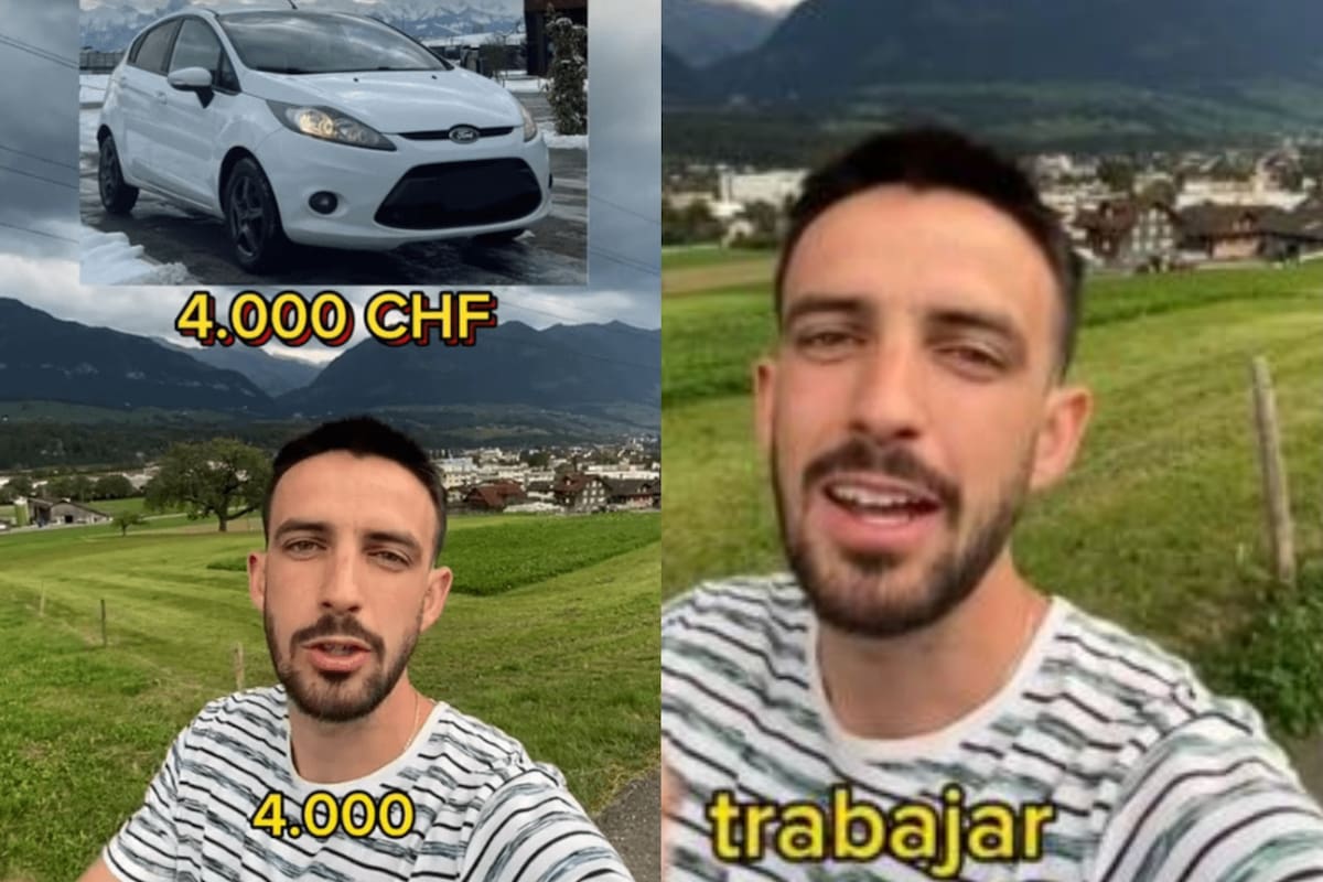 Argentino se mudó a Suiza y revela cuántos días debe trabajar para comprar un auto (@flakete10-TikTok)