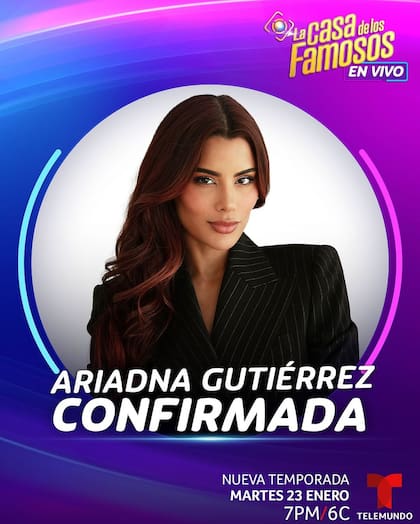 Ariadna Gutiérrez participará en La casa de los famosos 4