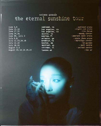 Ariana Grande confirma gira en 2026, recorrerá Estados Unidos, Canadá y Reino Unido (Instagram/@arianagrande)
