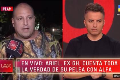 Ariel Ansaldo de Gran Hermano habló en vivo con LAM y dio su versión de la pelea con Alfa (Foto: Captura)