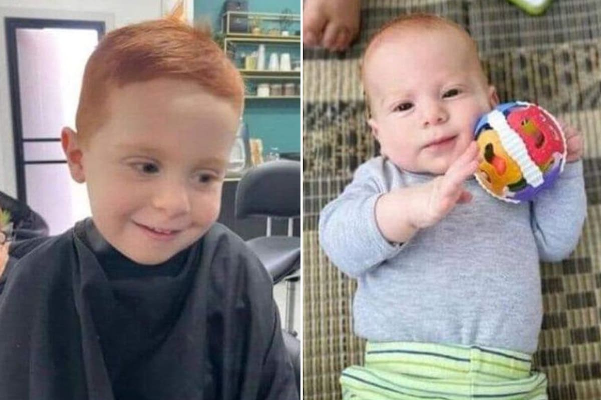 Ariel Bibas, de 4 años, junto a su hermano, Kfir Bibas, de nueve meses, rehenes del grupo Hamas.