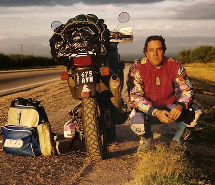 Ariel Giaccaglia en uno de sus primeros recorridos como "motoguía" profesional