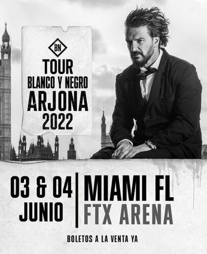 Arjona se presentará en Miami este 2022