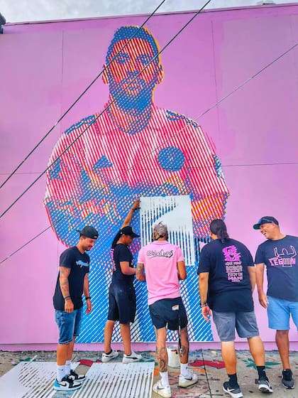 Arlex Campos tuvo un apoyo moral muy importante para poder hacer el mural de Lionel Messi en Miami