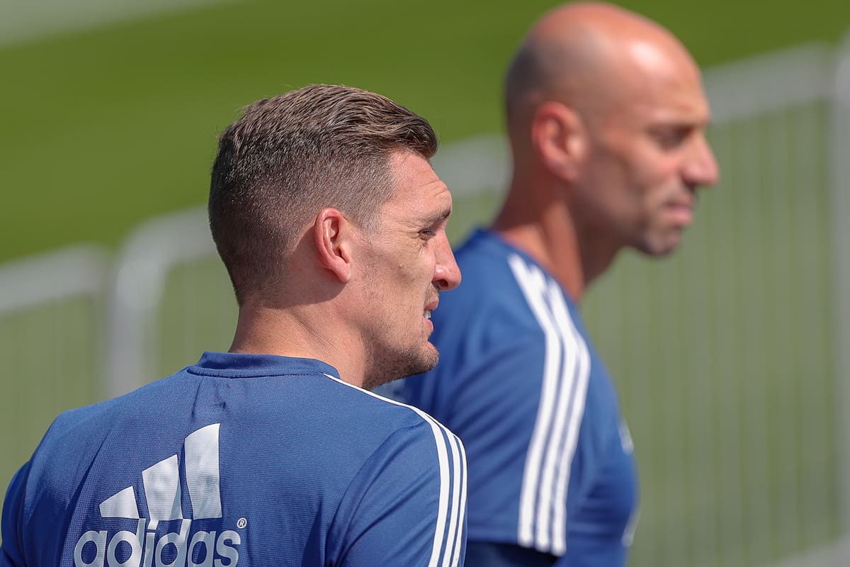 Armani y Acballeroi en el entrenamiento de hoy